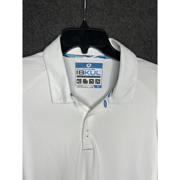 Ibkul Men's Long Sleeve White Shirt Size XL UPF 50 Polo - Picture 3 of 15